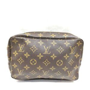 Authentic Louis Vuitton TrousseToilette 23 Brown Cosmetic Pouch mn285-122225